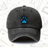 Pc Vintage Washed Hat with Paw Print Design Unisex Solid Baseball Cap AllSeason Wear Ideal Gift for Weddings Parties and