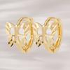 JEWNEL 14K Mini Cut Butterfly One-Touch Small Ring Earrings