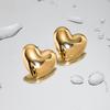 Tarnish-proof 18K Gold Plated Stainless Steel Chunky Smooth Love Heart Earring Hypo-Allergenic Women Jewelry Party Gift