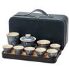 High-end Huang Ru Kiln Travel Kung Fu Tea Set Household Portable Cover Bowl Teacup Teapot Light Luxury Business Gifts