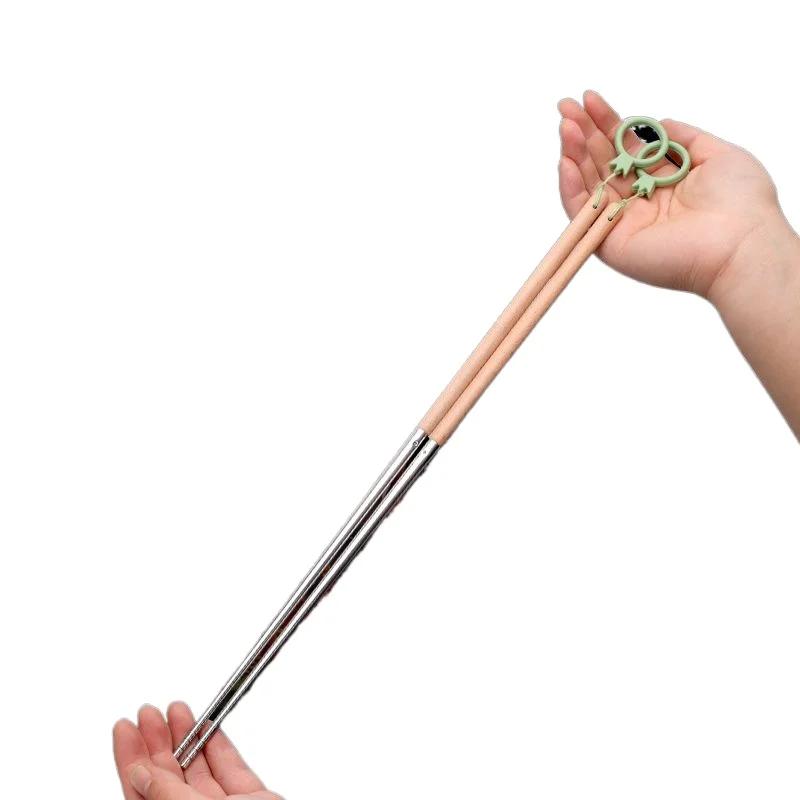 Hanging Stainless Steel Extended Chopsticks Fried Household Hot Pot Tableware Kitchen Anti-scald Fried Youtiao Long Chopsticks