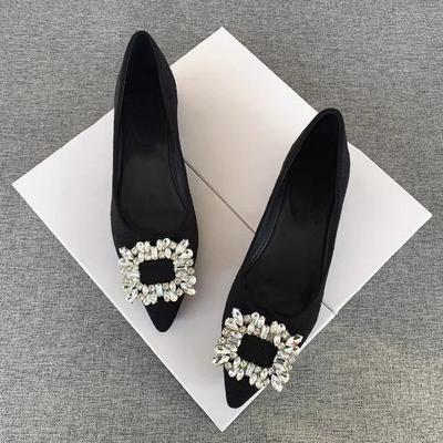 Versatile Fashion Internet Celebrity Breathable One-pedal Ladyshoes Small Fragrant Shoes Rhinestone Pointed Single Shoes 2025 Spring and Autumn New
