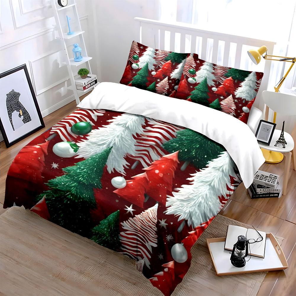 Christmas Tree Pattern Bedding Set Bedding Duvet Cover Set Duvet Cover Pillowcases (1 * Duvet Cover 2 * Pillowcases, without duvet insert)