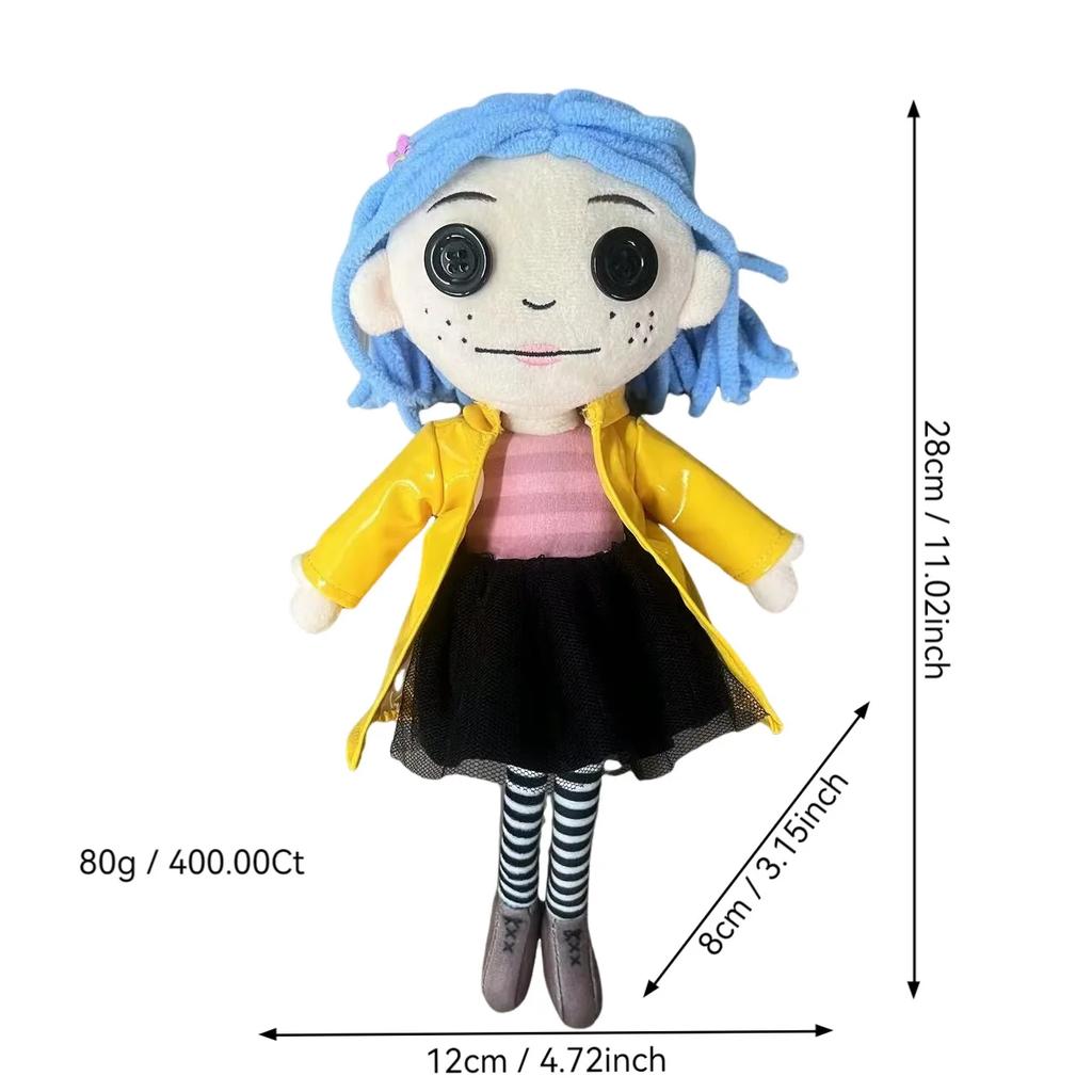 New Coraline Plush Stuff Cartoon Figure Kawaii Doll Soft Pillow Ugly Kids Cute Collectible Dolls Decoration Toys Birthday Gifts