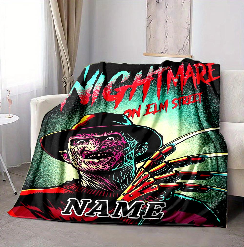 Custom Name Nightmare House Flannel Blanket Throw Blanket Soft Warm Sofa Bed home Decor Unique Gift