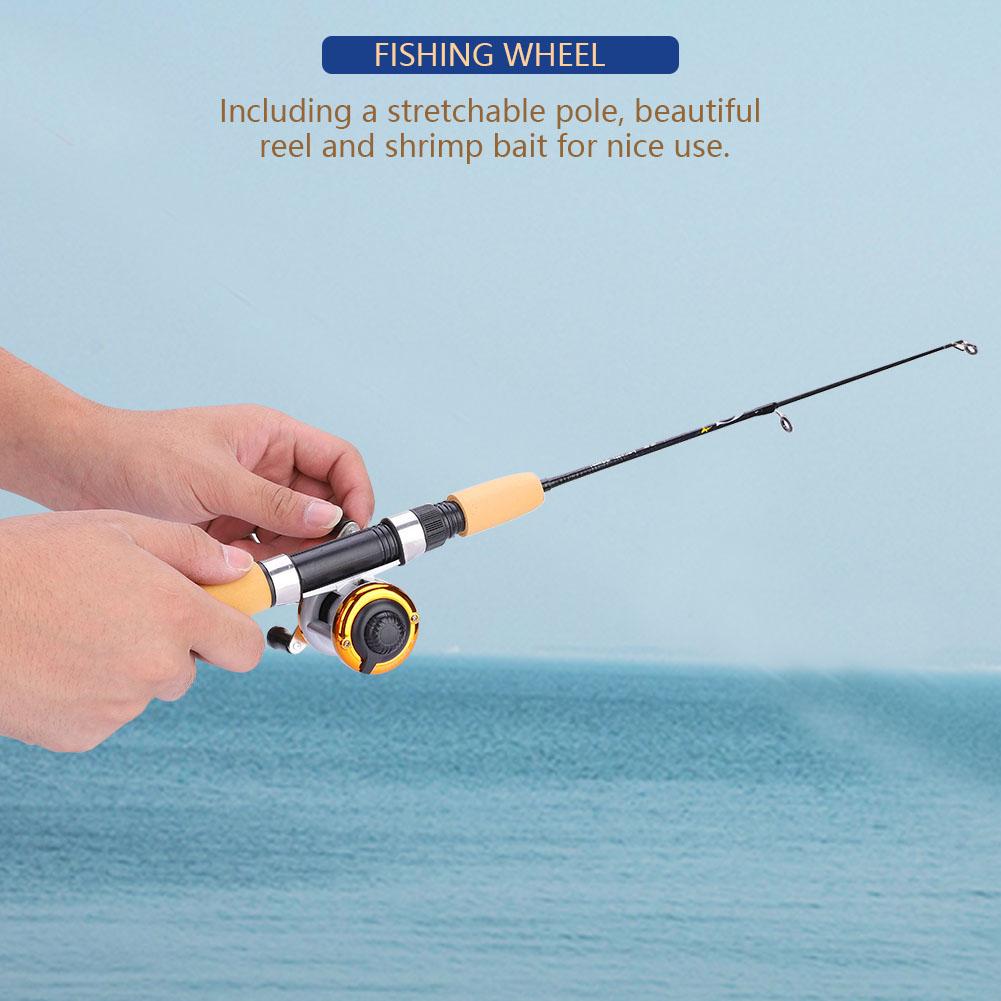 Deukio Portable Winter Ice Fishing Reel Wheel with Wire Outdoor Casting Tackle (Golden)