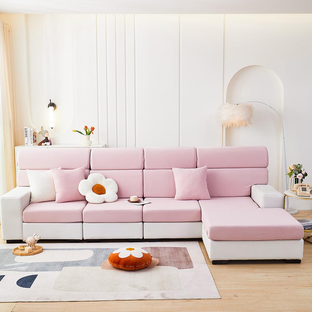 Copridivano Elasticizzato Universale per Tutte le Stagioni Copertura Completa Copertura Colore Unico Moderno Semplice Asciugamano per Divano Copertura Completa Filo di Seta di Ghiaccio Cuscino per Divano