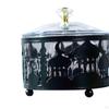 Ramadan Tray Serving Breakfast Craft Gold Islamic Food Storage Container Mubarak Plate for Eid