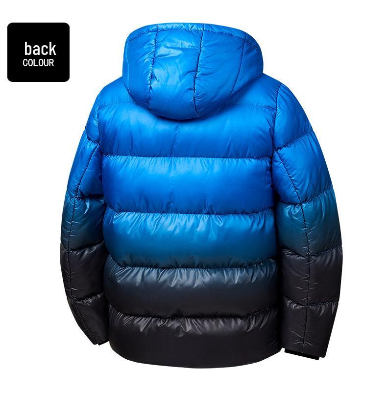 Zimní péřová bunda s kapucí pro chlapce s grafenovým ohřevem – Silný, teplý bavlněný kabát pro starší děti