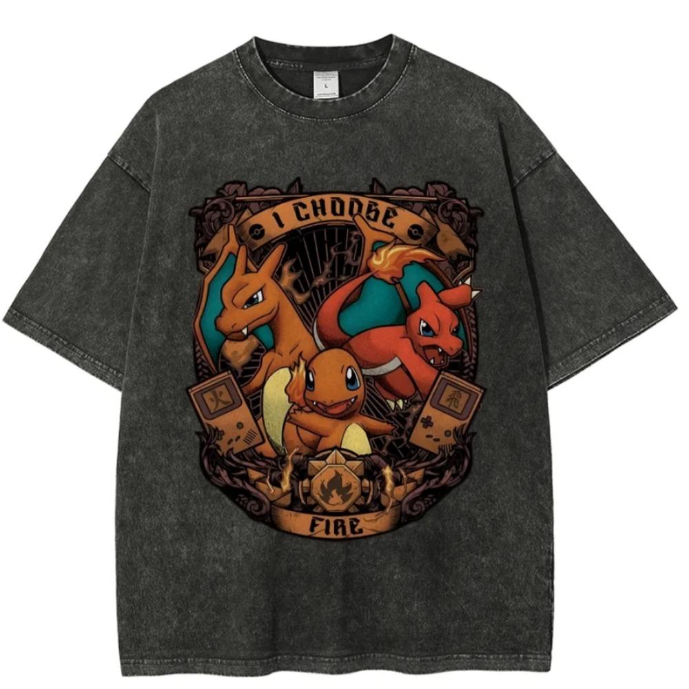 Character Printed Men's Summer Trendy Casual Wear Street Style Anime Printed Cotton T-shirt