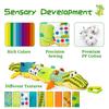 Infant Sensory Musical Stuffed Animal Toys with Crinkle,Rattle and Multi-Textures,Tummy Time Toys for 0-3-6-12 Months Newborn,Kids,Crocodile