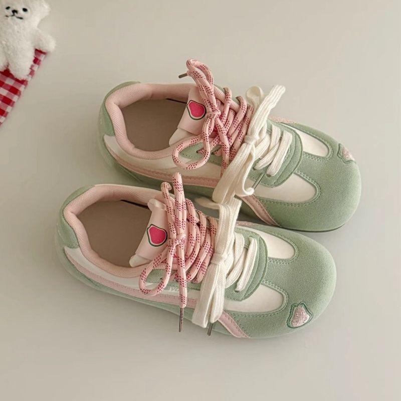 Versatile American Ballet Retro Red Apple Dexun Shoes Women's Summer Casual Board Sneakers