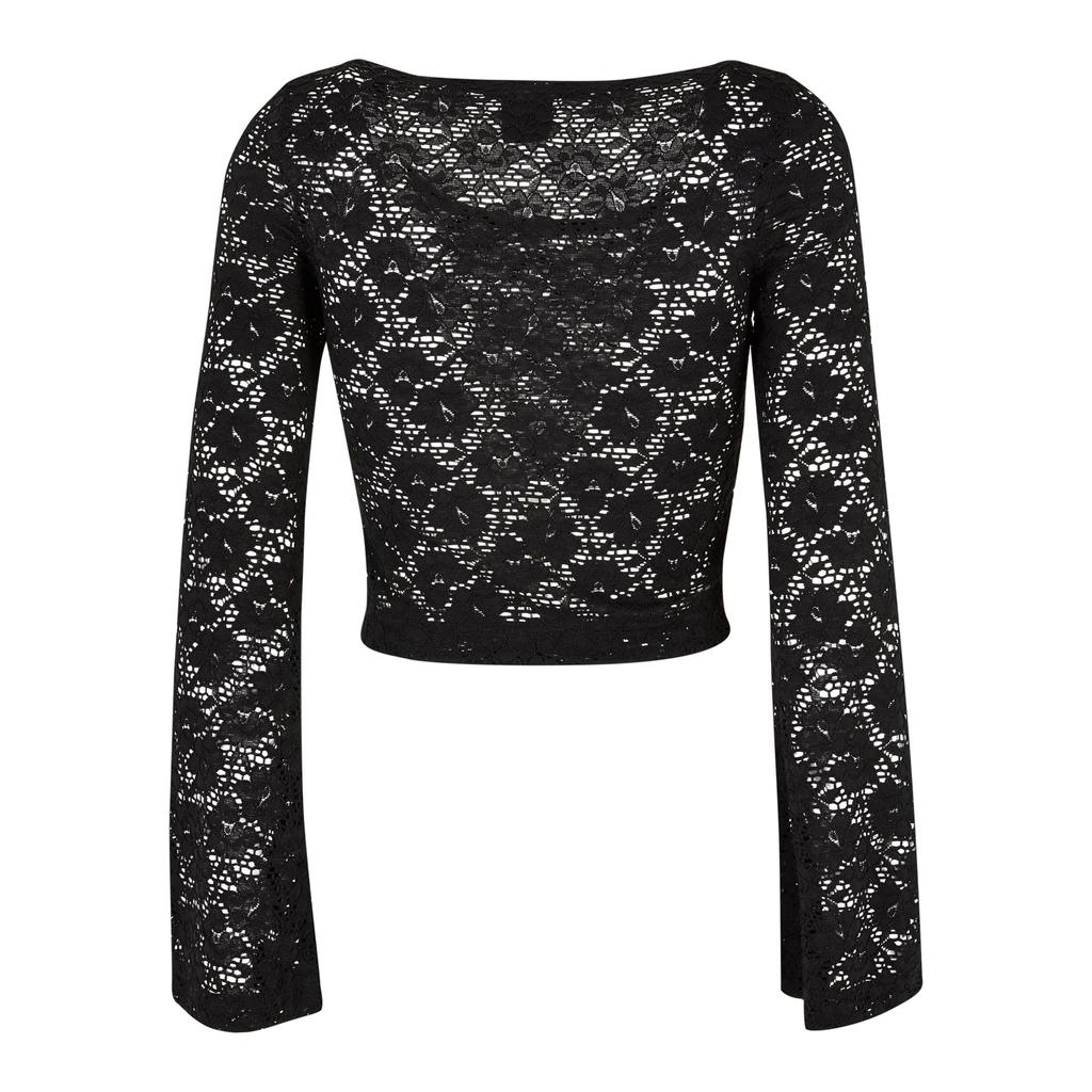 Urban Classics Womens/Ladies Lace Long-Sleeved Crop Top