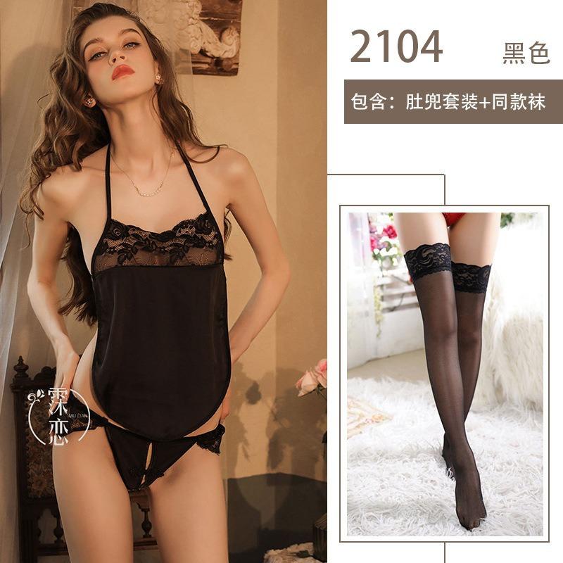 Vintage belly pocket sexy underwear lace transparent erotic underwear belly pocket large size uniform suit sexy