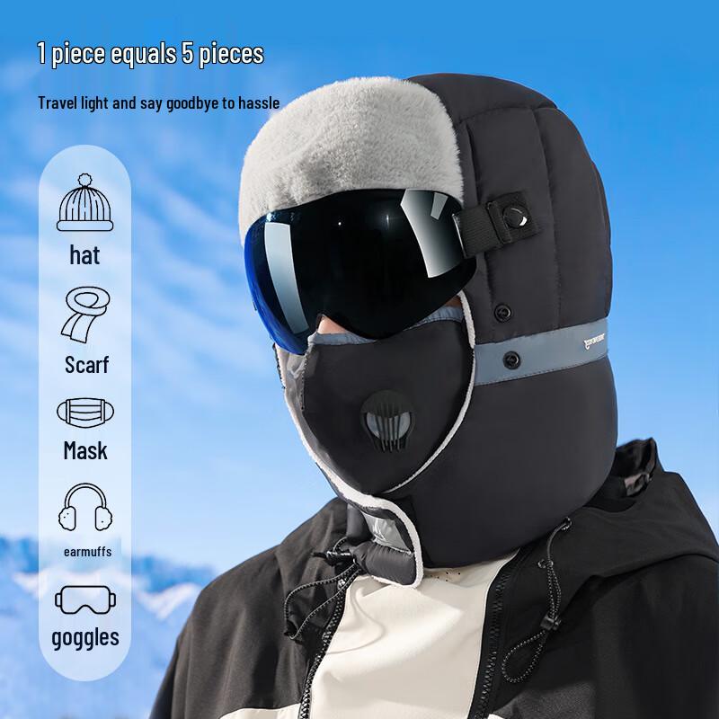 XIN SHENG XIANG Winter Warm Trapper Hat with Goggles