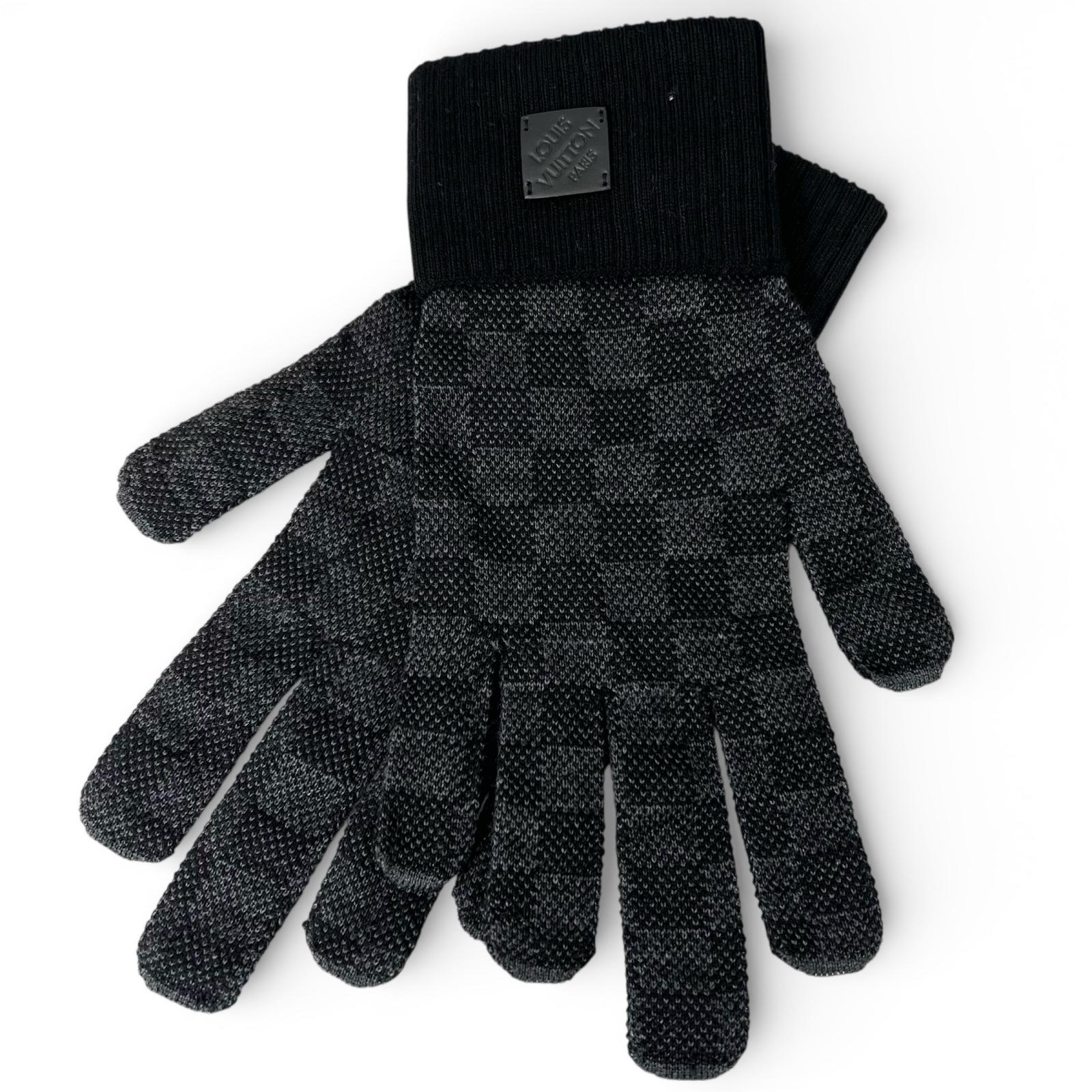 

Excellent LOUIS VUITTON gloves Neo Petit Damier black wool mens S M77992 Used