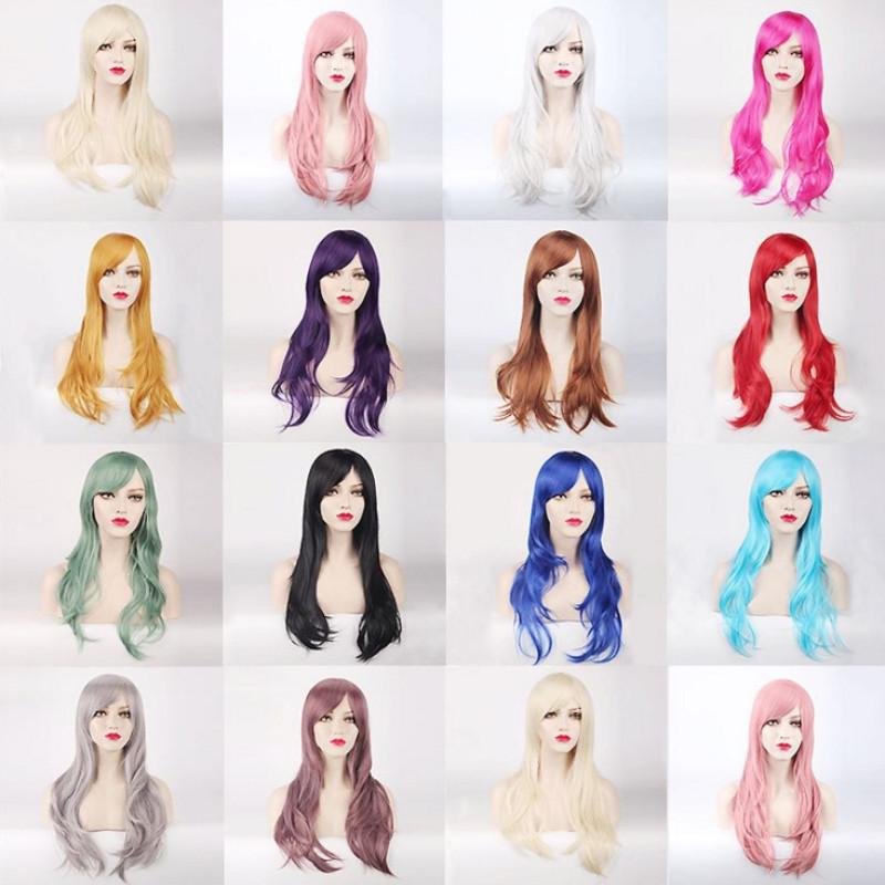 Cross Border Anime Cosplay Wavy Wig With Heat Resistant Fiber For Women