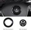ABS Carbon Fiber Pattern Car Logo Steering Wheel Sticker Badge For VW GTI Passat B6 Golf 4 5 7 Polo Jetta Caddy Beetle Tiguan CC