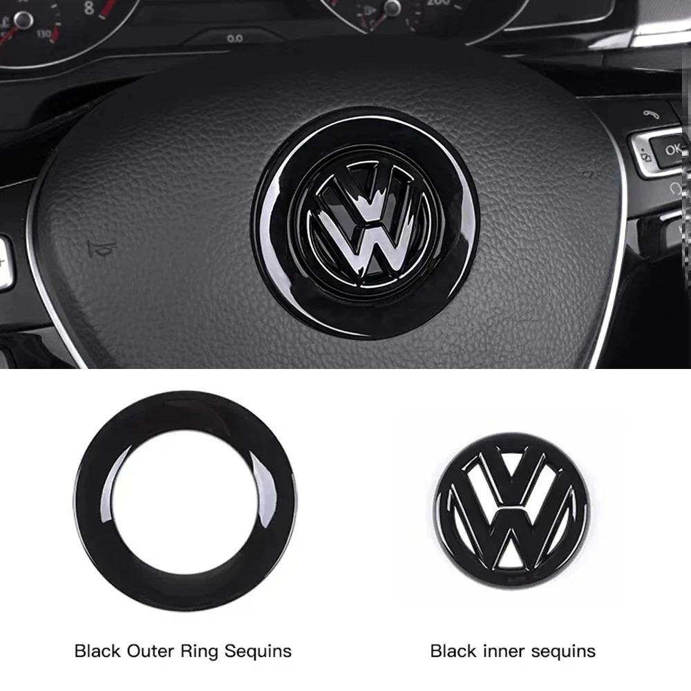 ABS Carbon Fiber Pattern Car Logo Steering Wheel Sticker Badge For VW GTI Passat B6 Golf 4 5 7 Polo Jetta Caddy Beetle Tiguan CC