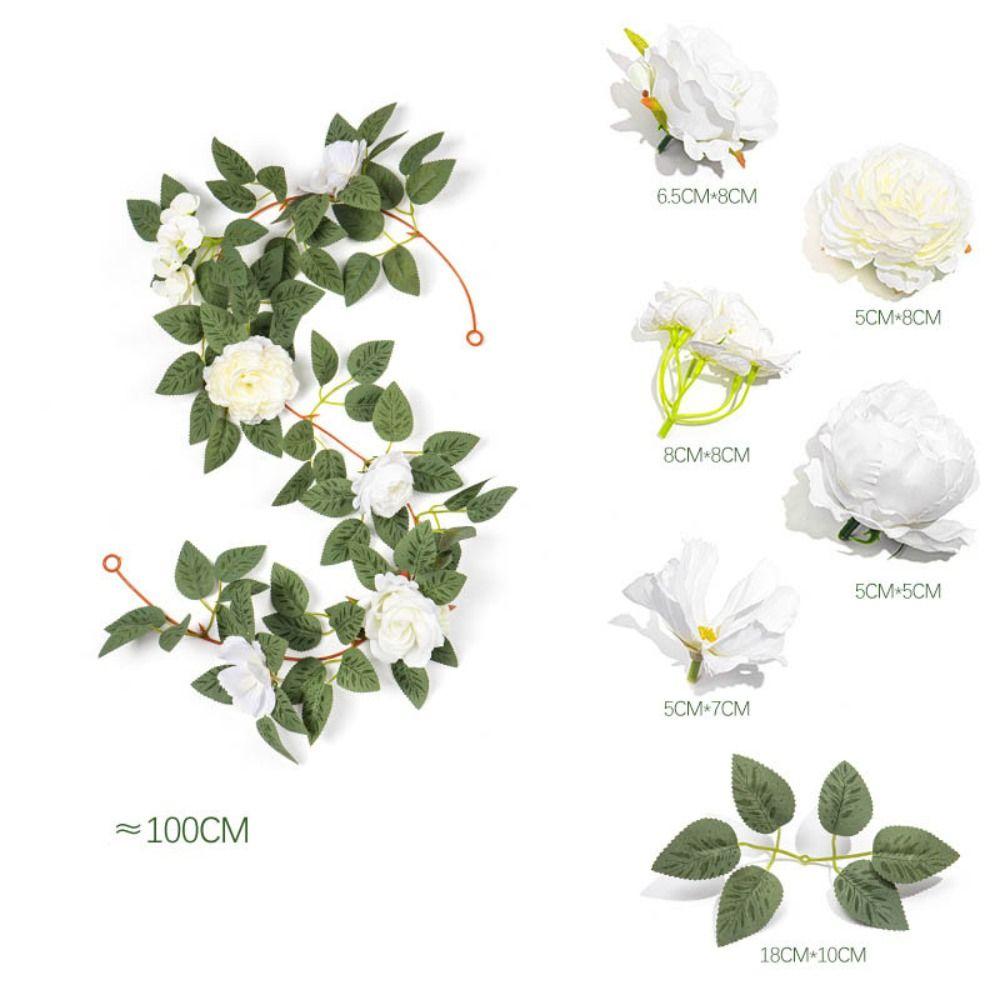 Multicolor Artificial Rose Flower Vine DIY Flower Arch Decor Wall Hanging Garland  Party Supplies