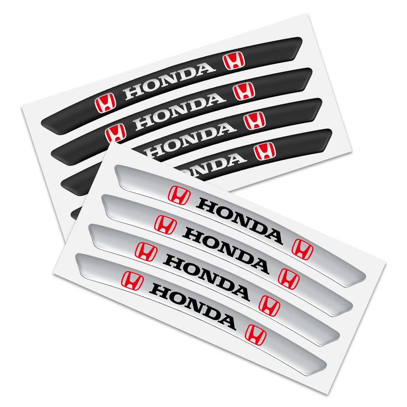 4Pcs Auto Wheel Hub Badge Tire Rim 3D Stickers Car Accessories For Honda Civic XR-V HR-V City Accord Odyssey Spirior CRV Jazz