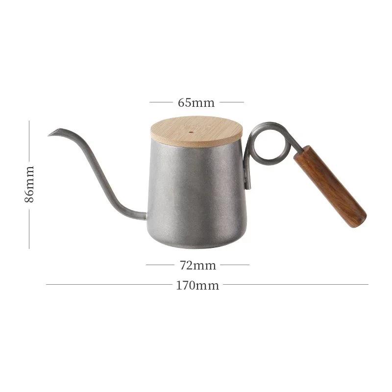 Hand-brewed Coffee Pot Brewing Kettle Ring Wooden Handle Stainless Steel Fine Mouth Drip Kettle Manual Brewing Coffee Machine