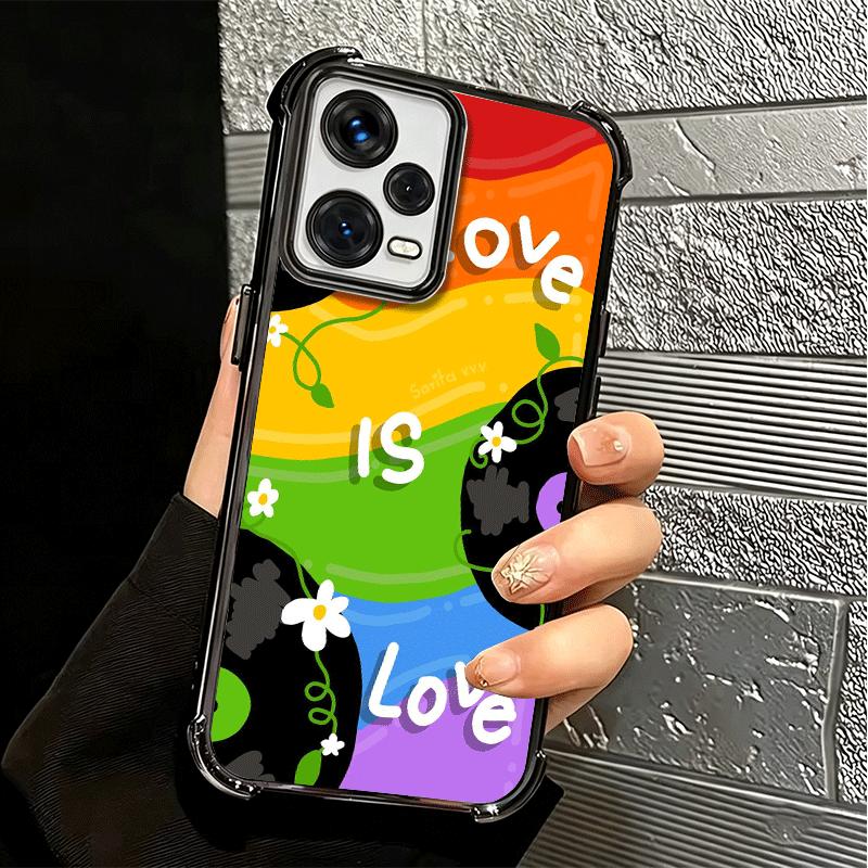 LGBT Rainbow Love Is Love Plating Phone Case For Xiaomi Redmi Note 14 15 Pro Plus 13 12 11 11S 11T 10 9S 9 5G Anti-Fall Airabag