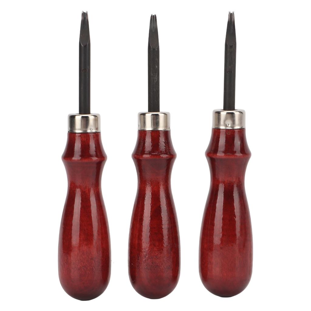3 Bucăți Beveler din Piele Material Oțel Mâner din Lemn de Santal Ușor DIY Beveler pentru Marginea Pielii Skiver