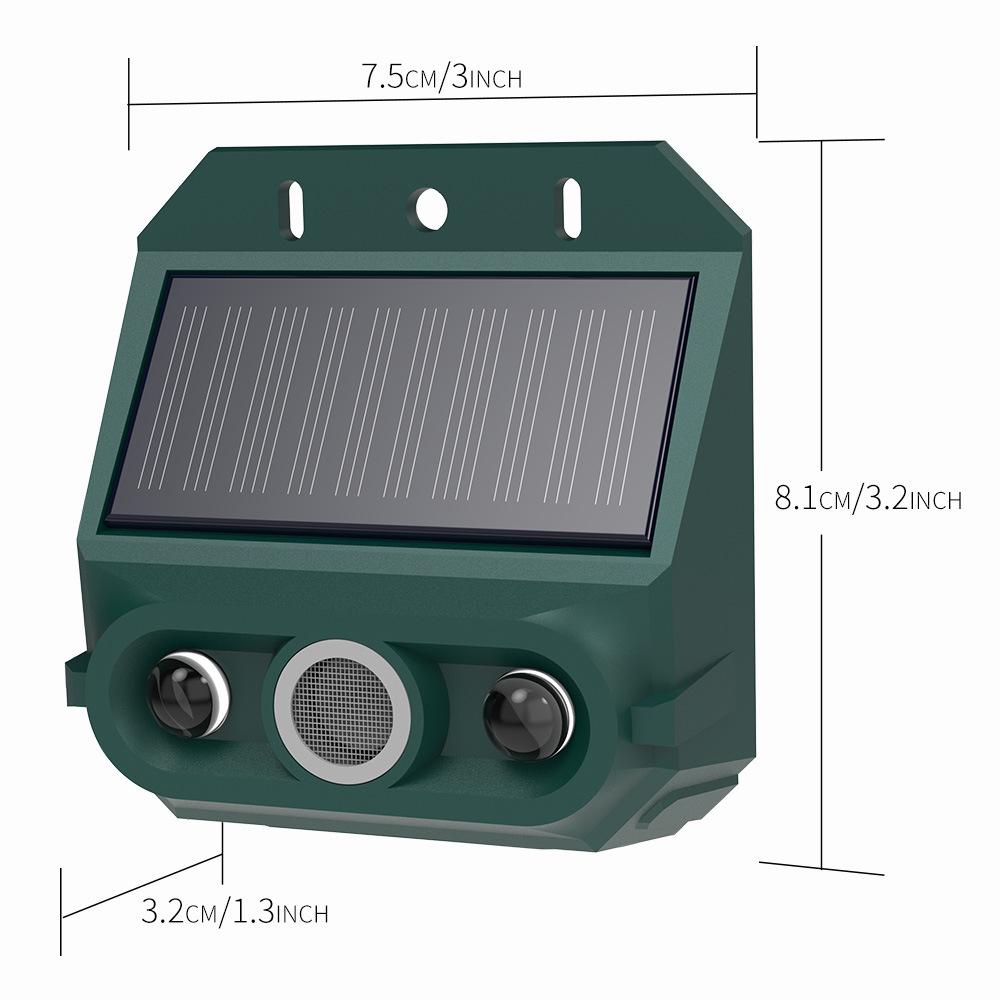 Ultrasonic Solar Animal Repeller with Infrared Sensor and Flashing Bird Deterrent