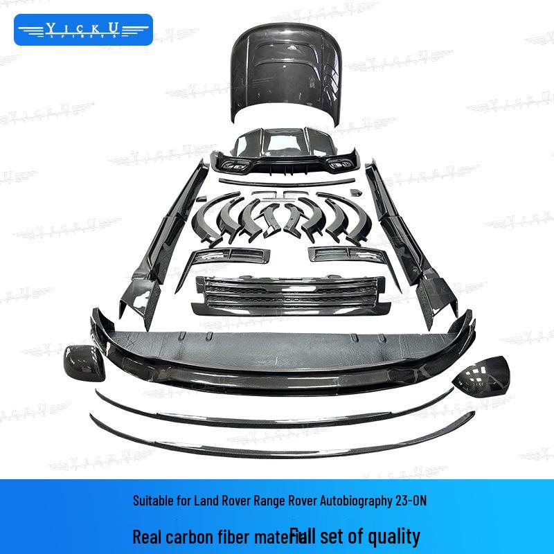 MS Style Carbon Fiber Body Kit for New Land Rover Range Rover: Front Lip, Rear Lip, Fender Flares, Side Skirts, Tail Spoiler, and Wind Deflectors