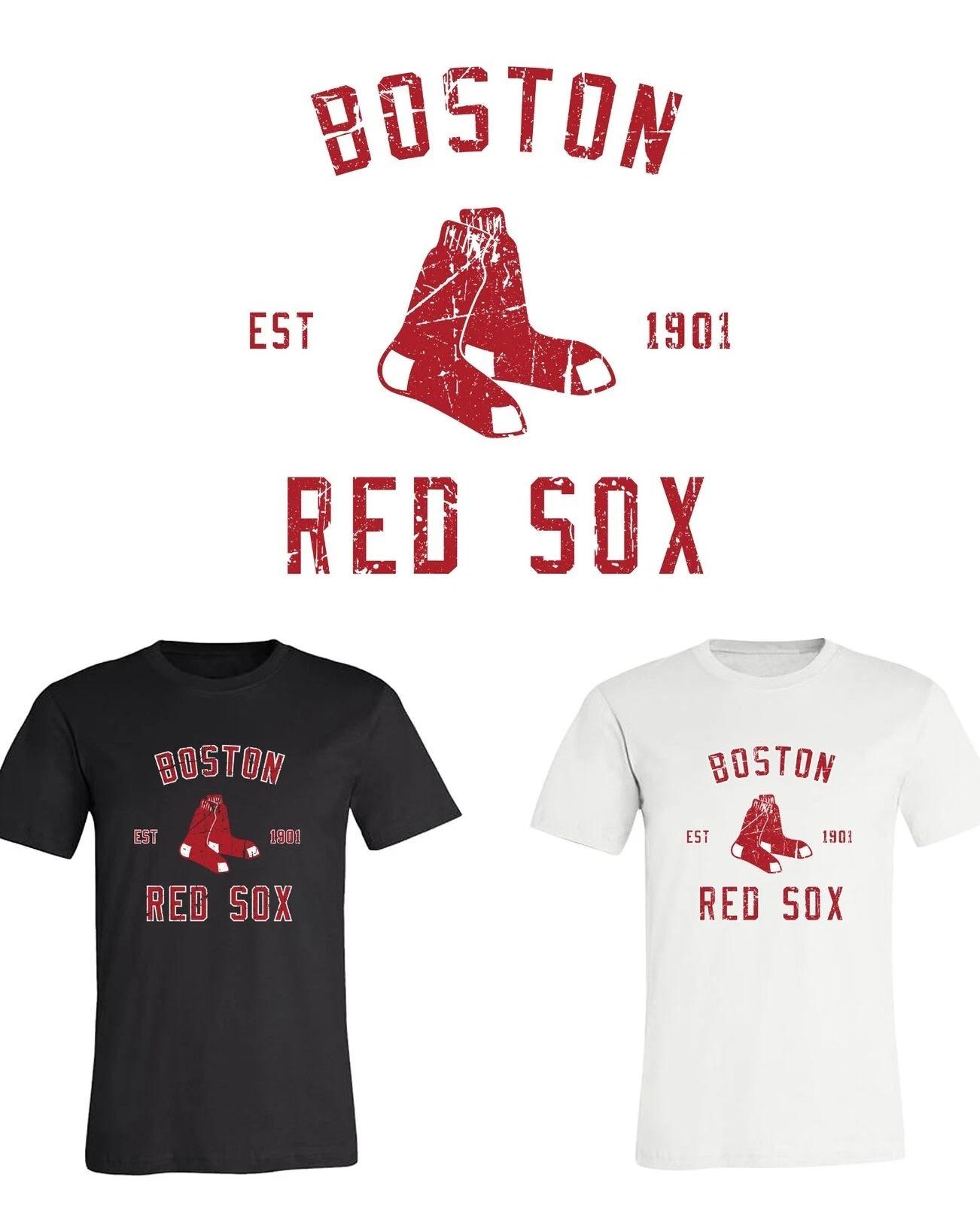Boston Red Sox Est Distressed logo T-Shirt Sizes Youth-Adult 6XL FAST Ship! M