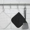 JUNW 4 Pcs Heat Resistant Pot Holders, Kitchen Pot Holders Square, Black and White Double Sided Potholders and Oven Mitts, Oven Pot Holders for Cloth
