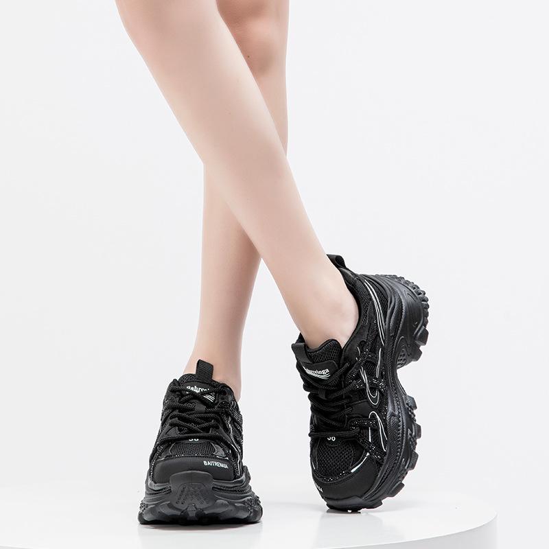 Platform Dad Shoes Women's 2025 New Summer Breathable Mesh Casual Sports Shoes Heightening Running Shoes Versatile