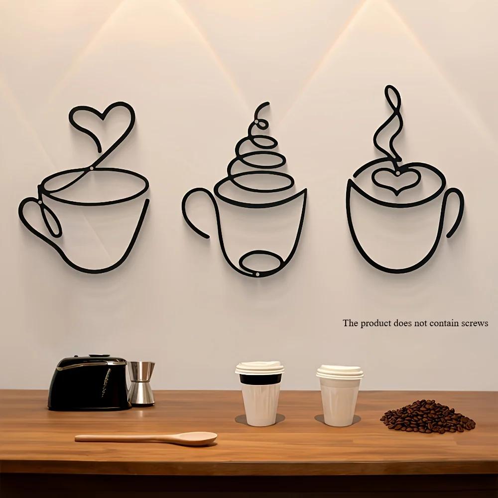 Appendi da Parete Creativi al Caffè Decorazioni per Caffetterie Decorazioni da Parete Interne Pitture in Ferro da Appendere