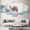 Canvas Painting Camel and Castle 5 Pieces Wall Art Painting Modular Wallpapers Poster Print for Living Room Home Decor