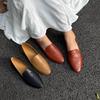 Casual Pointed Toe Loafers Genuine Leather Flat Versatile Commuting Women's Slip-on Shoes