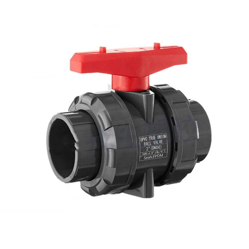 Bewässerung Zwei-Wege-Kugelhahn 50mm Wasserrohrfitting T-Stück PE-Rohr Wasserhahn Verteiler Garten