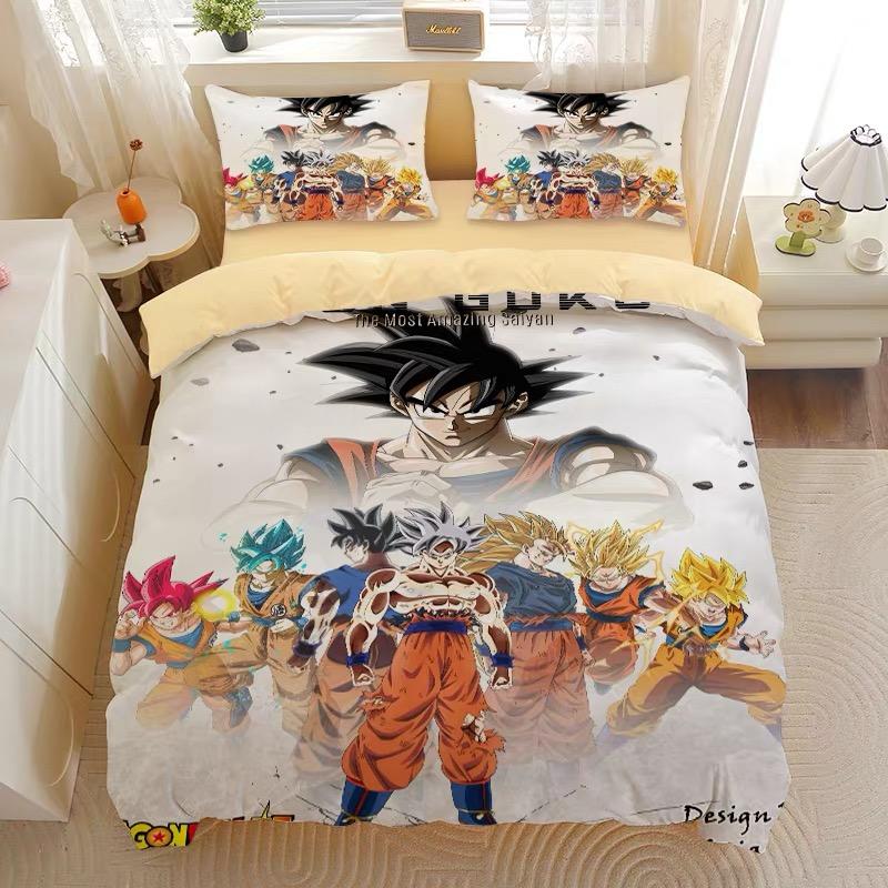 Bandai Print Dragon Ball Bedding Set Duvet Cover Pillowcase Anime Cartoon Twin Full Queen Bed Comforter Cover Boys Bedroom Gifts