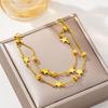 Vietnamese Sand Gold Star Cat's Eye Bead Double-Layer Women's Bracelet - Light Luxury Style