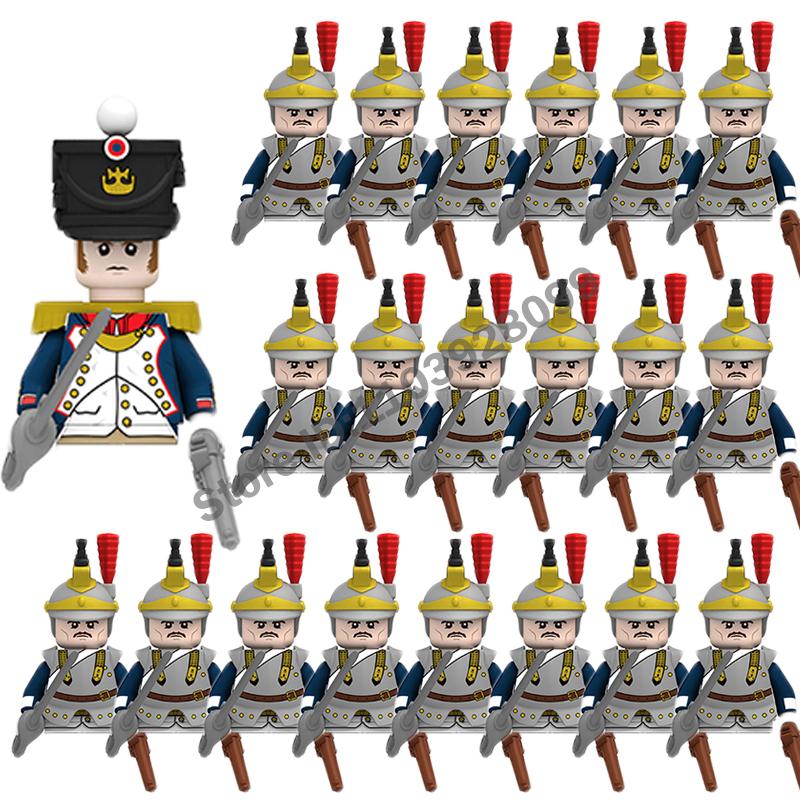 Medieval Military Building Blocks Napoleonic Wars Castle Knight Soldier Figures Weapons Guns British French Marshal Infantry Toy