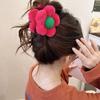 Korean Style Plush Flower Hair Claws Fashion Small Hair Clips Sweet Barrettes Shark Clips For Women Hair Accessories Headwear