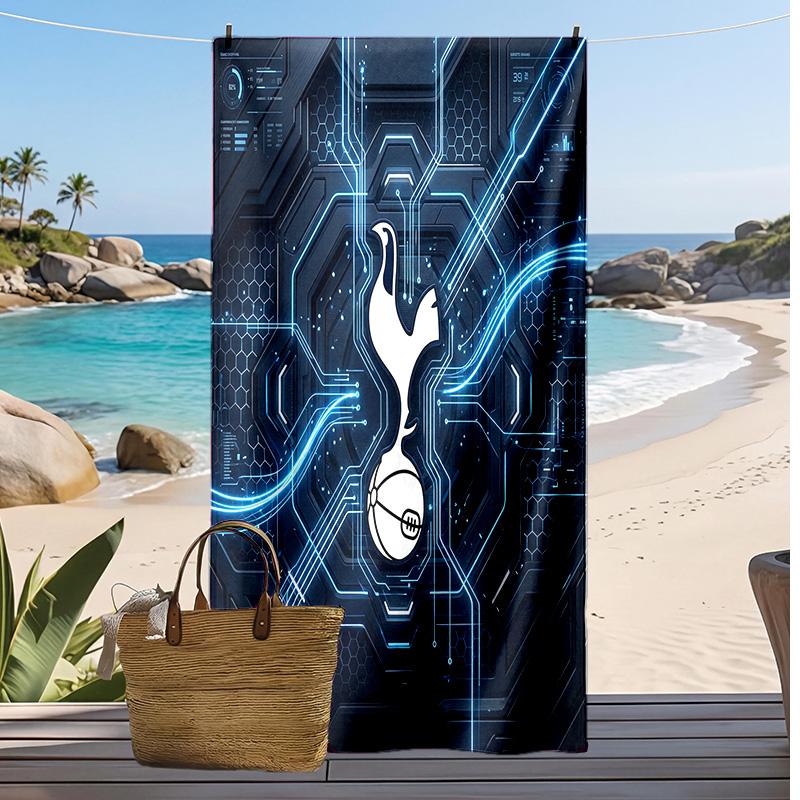 Asciugamano da Spiaggia Stampato Tottenham Hotspur Asciugamano Morbido ad Asciugatura Rapida Coperta da Spiaggia Rettangolare Grande Portatile per Viaggi Piscina