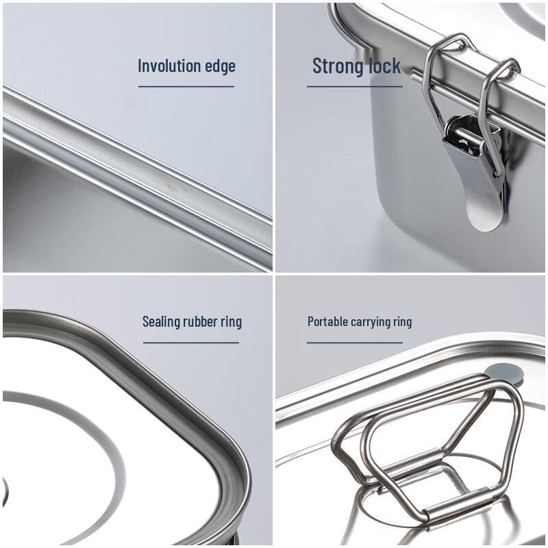 304 Stainless Steel Double-Layer Two-Compartment Lunch Box