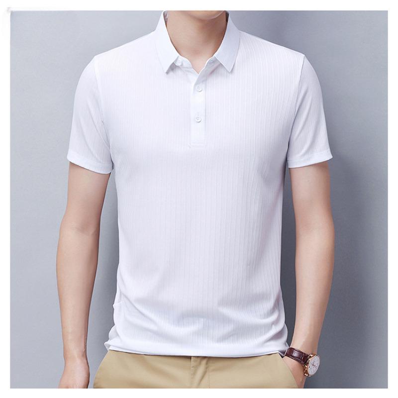 Summer New Short-Sleeved T-shirt Men's Korean-Style Loose Casual Business Half-Sleeved Youth Fashion Polo Shirt