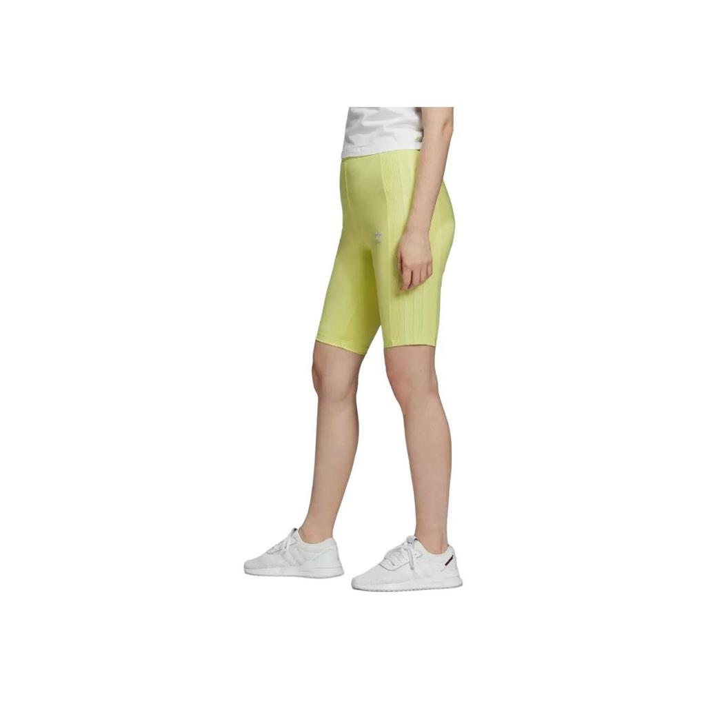Adidas Originals Cycling Shorts Slim Fit Solid Color Mid Rise Straight Leg Sports Shorts Women Shorts Yellow FR0554