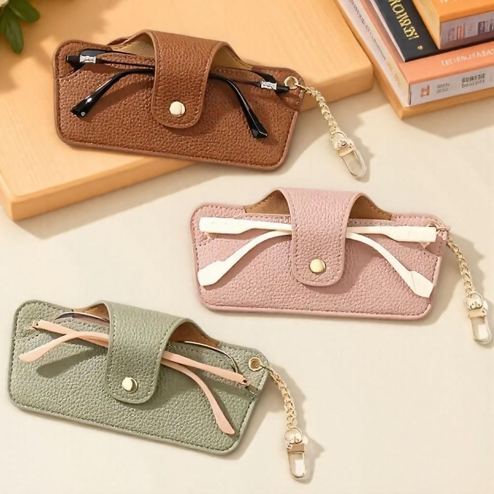 with Bag Pendant Leather Glasses Case PU Eyewear Protector Reading Glasses Storage Bag  Sun Glasses