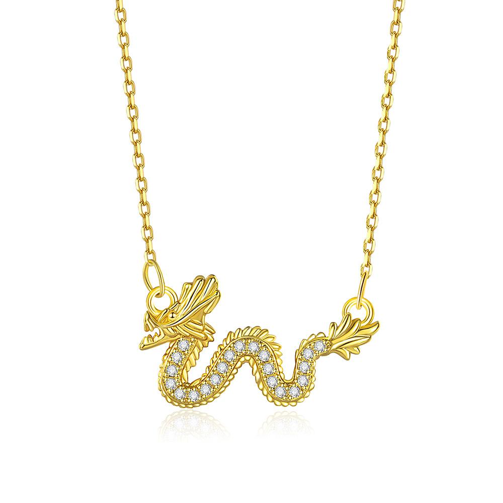 Chinese Style Domineering Natal Year Dragon Pendant Necklace, Light Luxury Temperament Design Sense Twelve Zodiac Collarbone Chain