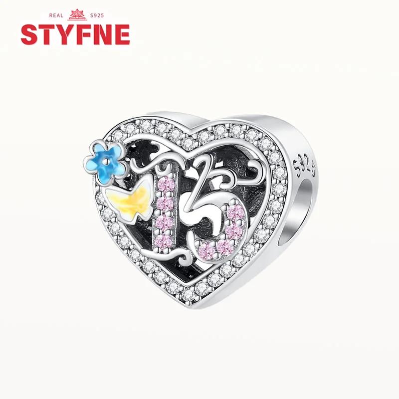 Copper Happy Birthday Charms Love Numbers Celebration Anniversary Serie Beads For Women Diy Original Bracelet Jewelry Gift