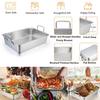 Roasting Pan 40x30x10CM Stainless Steel Turkey Roaster Pan with Baking V-Shaped Baking Rack for Roast Chicken Vegetable Baking