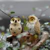 Mini Eulenstatue Harz Handbemalt Eulenornament Miniatur Tierfigur für DIY Mikrolandschaft Bonsai Feengarten Dekoration